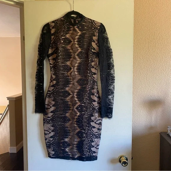 black lace party dress with sleeves A.L.C. Women's Eden Lace Mini Dress in Black, Size 00 main image 1